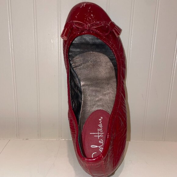 Cole Haan Nike Air Red Patent Leather Ballet Flats with Bow and Tassel Size 7B - Picture 12 of 15